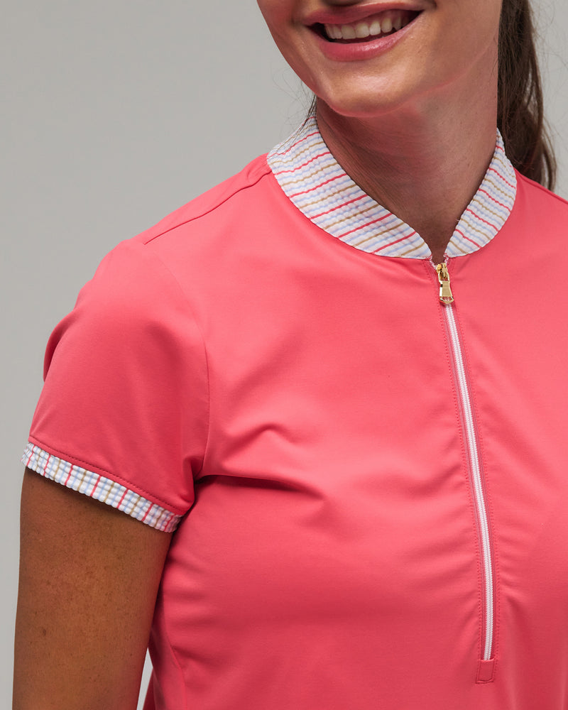 EMILIE SHORT SLEEVE ZIP