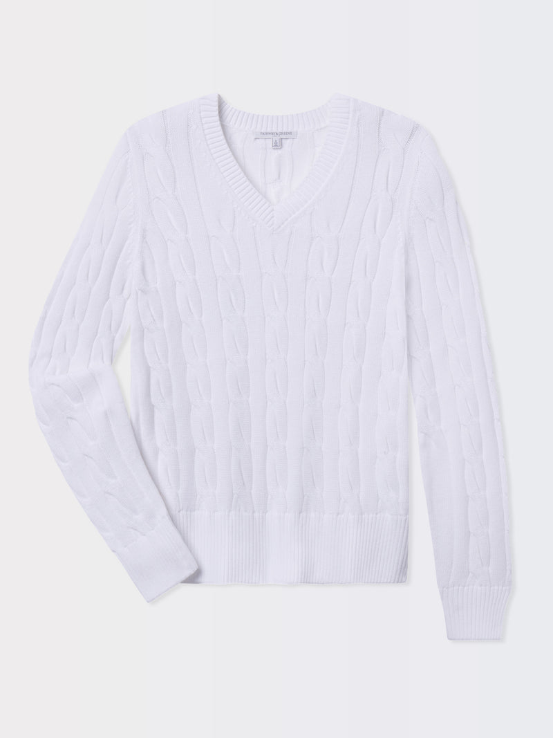 ELODIE V-NECK CABLE SWEATER
