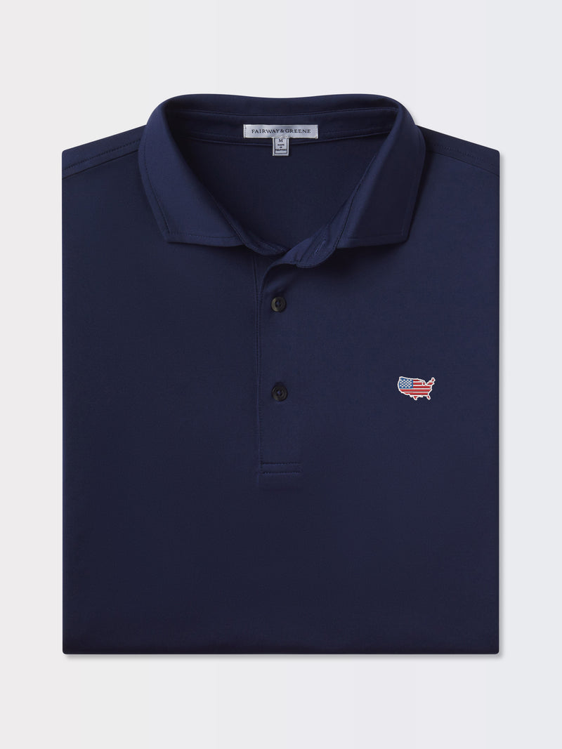 Middleton Solid Polo | USA Map