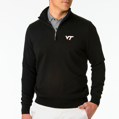 Virginia Tech | Baruffa Merino Quarter Zip Windsweater | Collegiate - Fairway & Greene