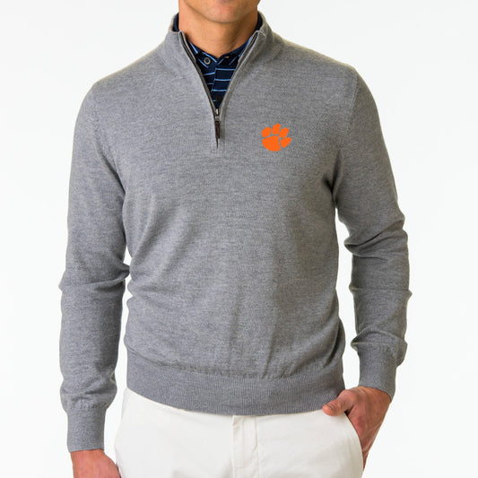 Clemson | Baruffa Merino Quarter Zip Windsweater | Collegiate - Fairway & Greene