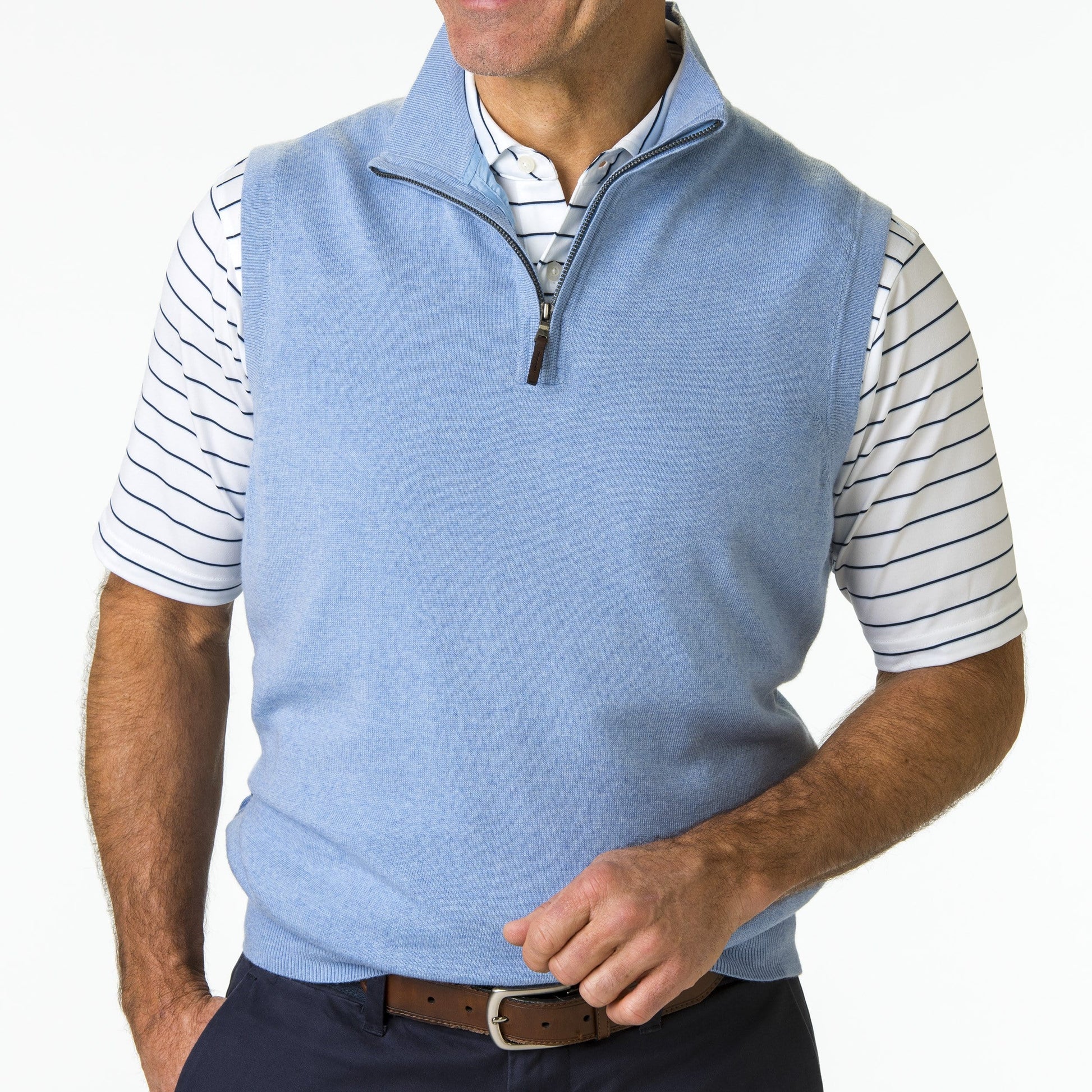 Baruffa Merino Quarter Zip Windvest - Fairway & Greene