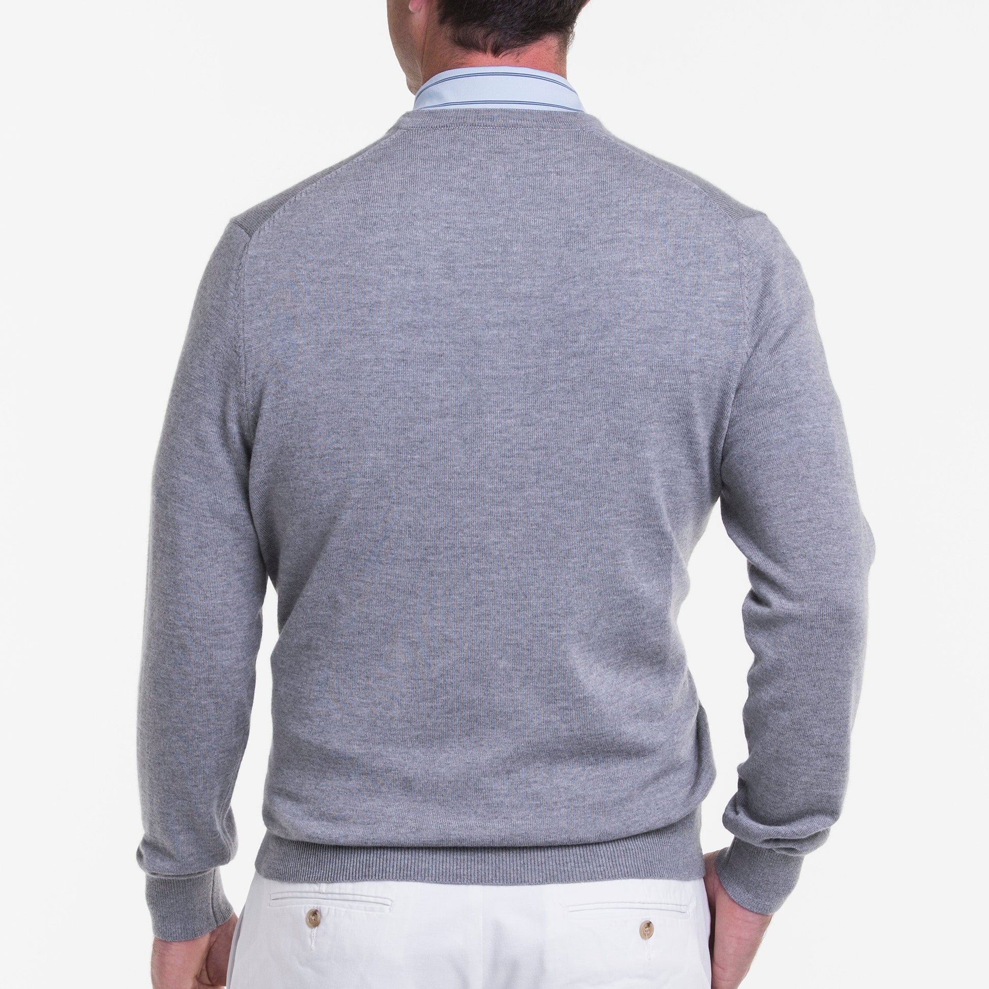 Baruffa Merino Classic V-neck Sweater - Fairway & Greene