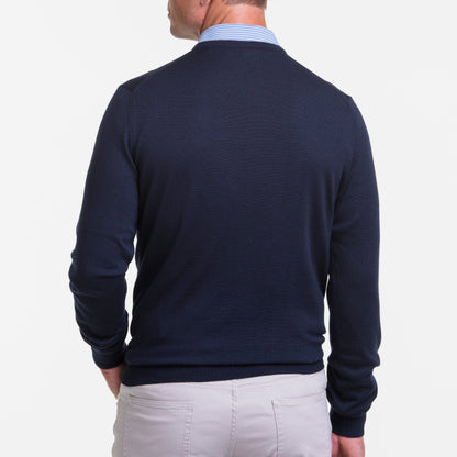 Baruffa Merino Classic V-neck Sweater - Fairway & Greene