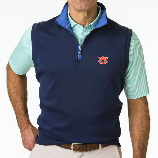 Auburn | Caves Solid Quarter Zip Vest | Collegiate - Fairway & Greene