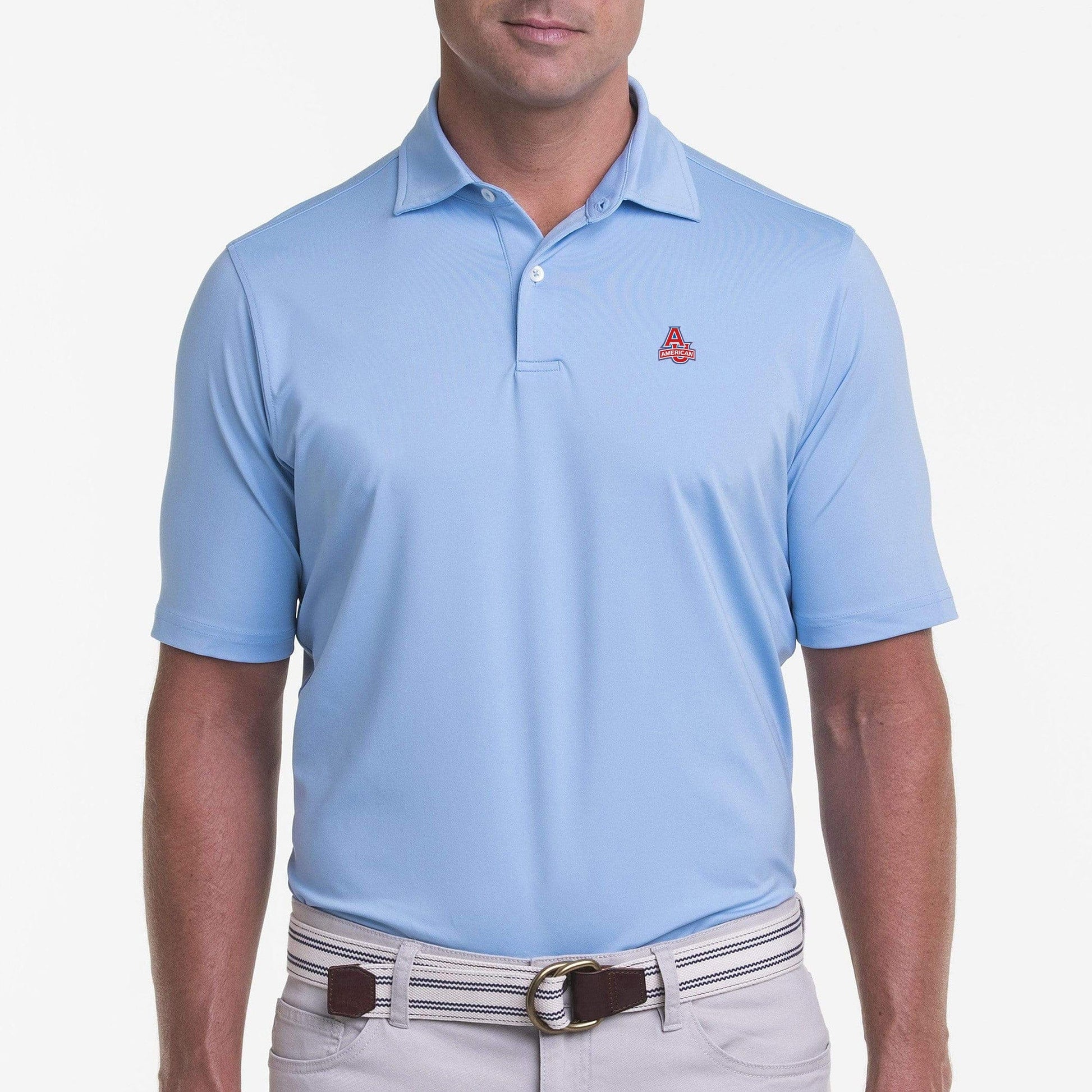 American University | USA Tournament Solid Tech Jersey Polo | Collegiate - Fairway & Greene