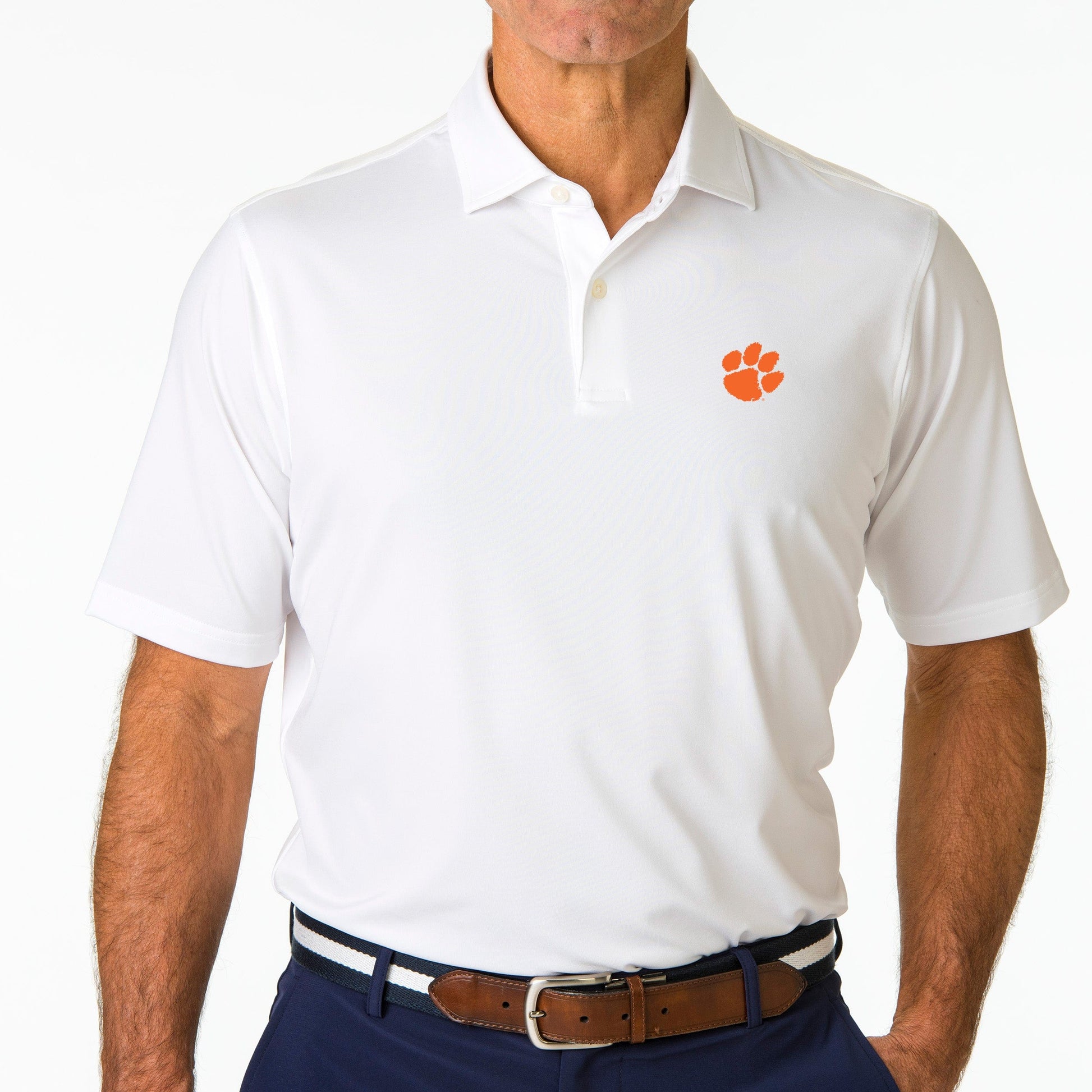 Clemson | USA Tournament Solid Tech Jersey Polo | Collegiate - Fairway & Greene