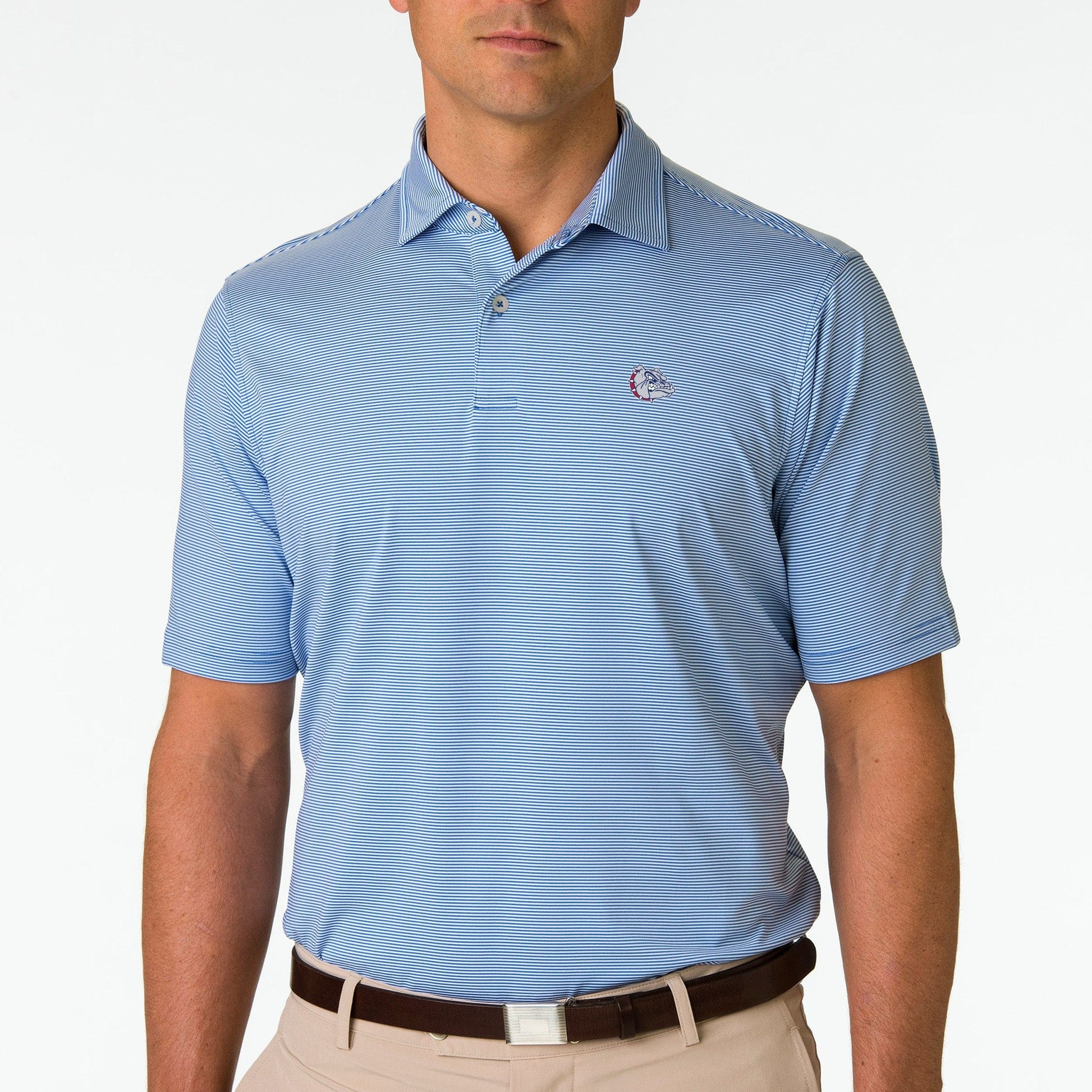 Gonzaga | USA Mini Stripe Jersey Polo | Collegiate - Fairway & Greene