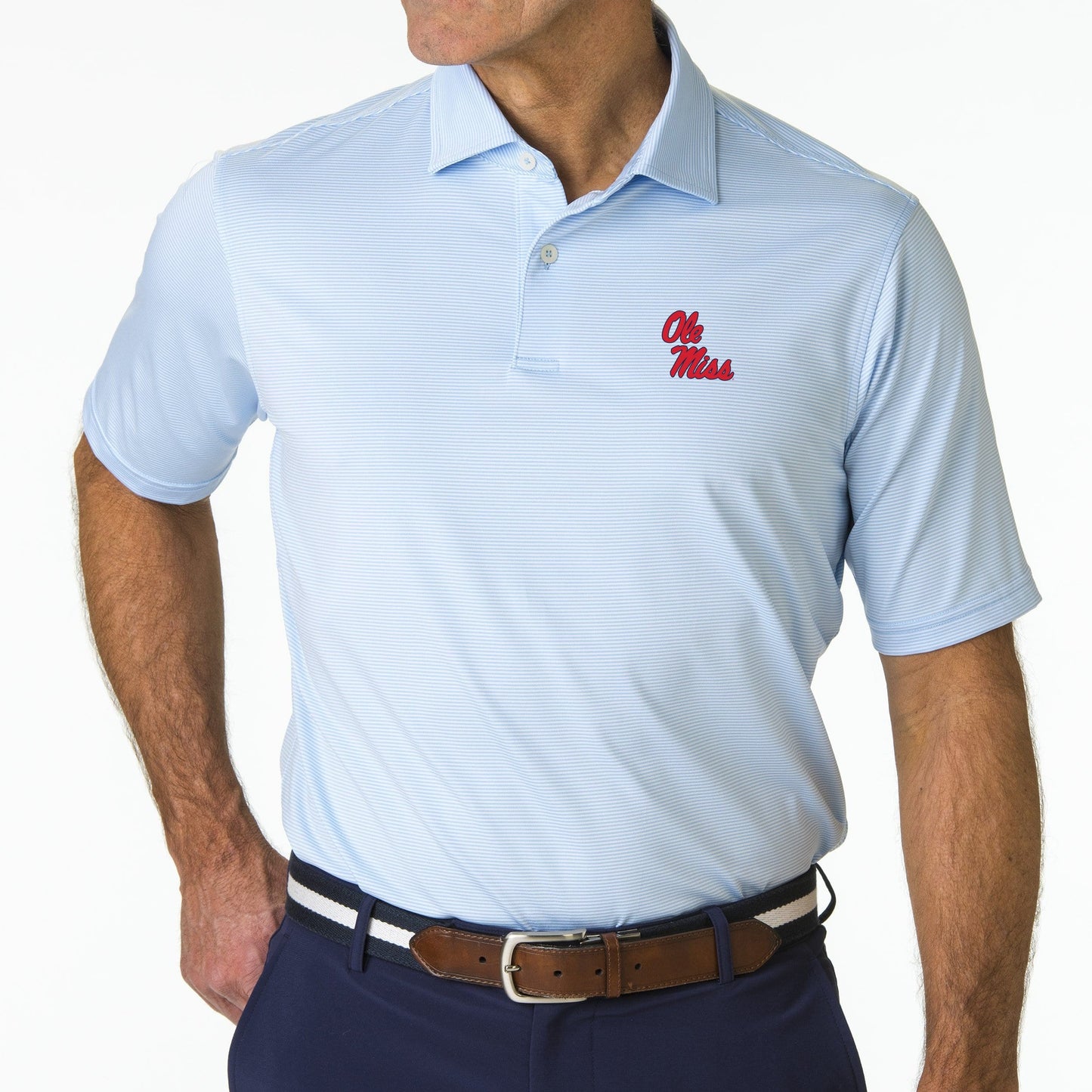 Ole Miss | USA Mini Stripe Jersey Polo | Collegiate - Fairway & Greene