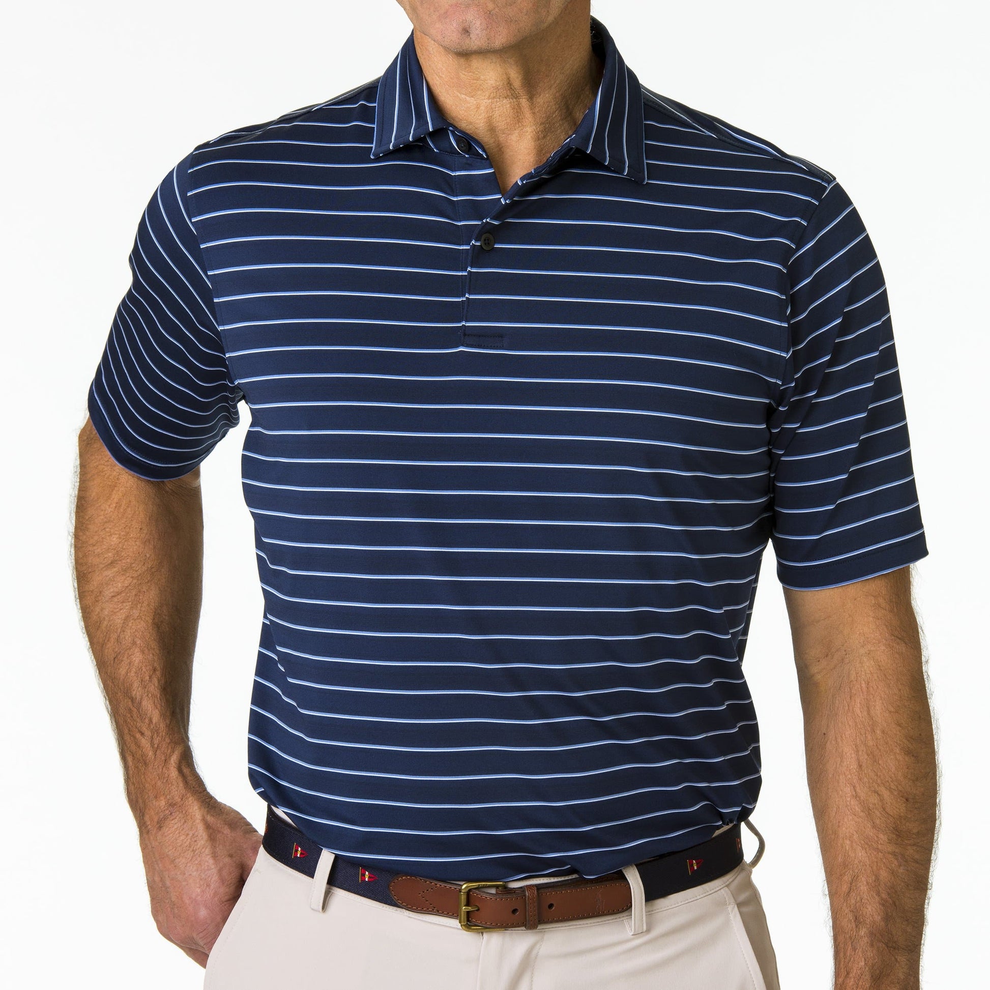 Faxon Stripe Jersey Polo - Fairway & Greene