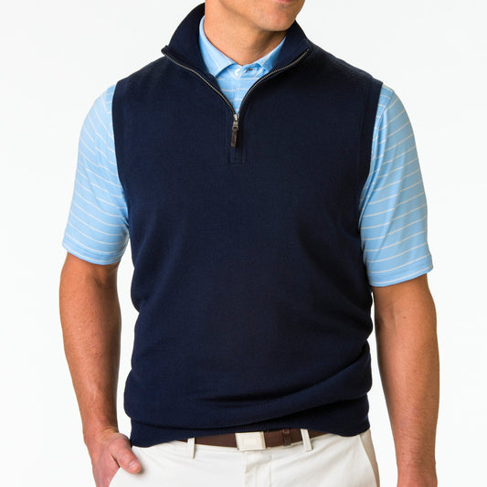 BARUFFA MERINO 1/4 VEST - Sale - Fairway & Greene