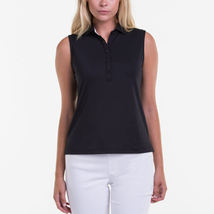 SLEEVELESS CHARLOTTE JERSEY POLO - Fairway & Greene