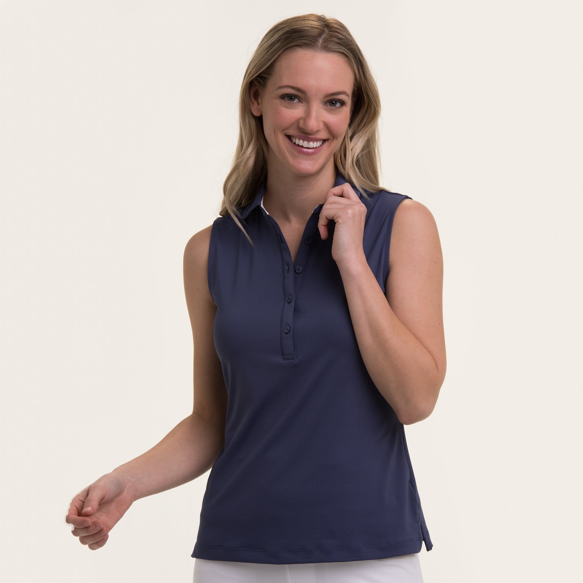 SLEEVELESS CHARLOTTE JERSEY POLO - Sale - Fairway & Greene